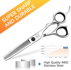 Fenice Peak Professional Straight Hair Cutting Scissors 6'' Barber Haircut Shears with Sharp Razor Edge 440C Hair Scissors with Ergonomic Design for Salon and Home User.
