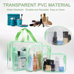APREUTY Clear Makeup Bags, TSA Approved 6 Pcs Cosmetic Makeup Bags Set Clear PVC - Image 3