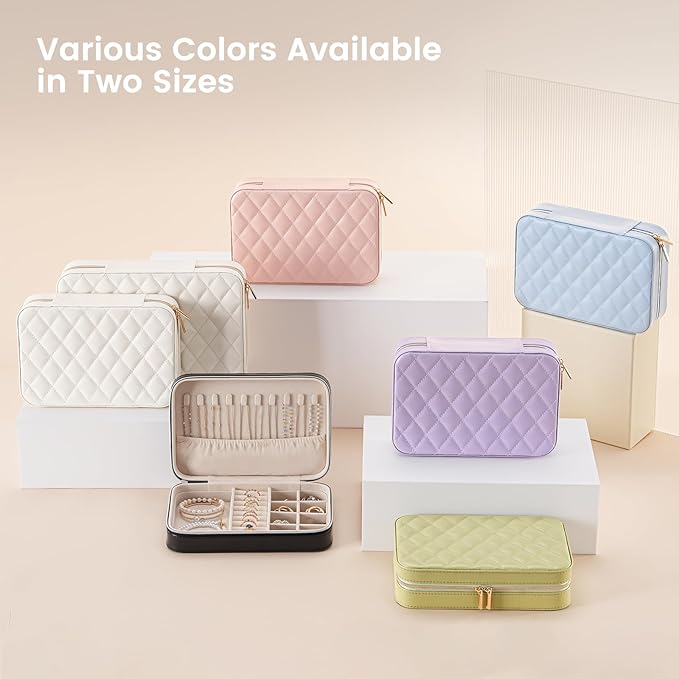 Lolalet Travel Jewelry Case for Women Girls, Travel Jewelry Organizer Box - Image 8