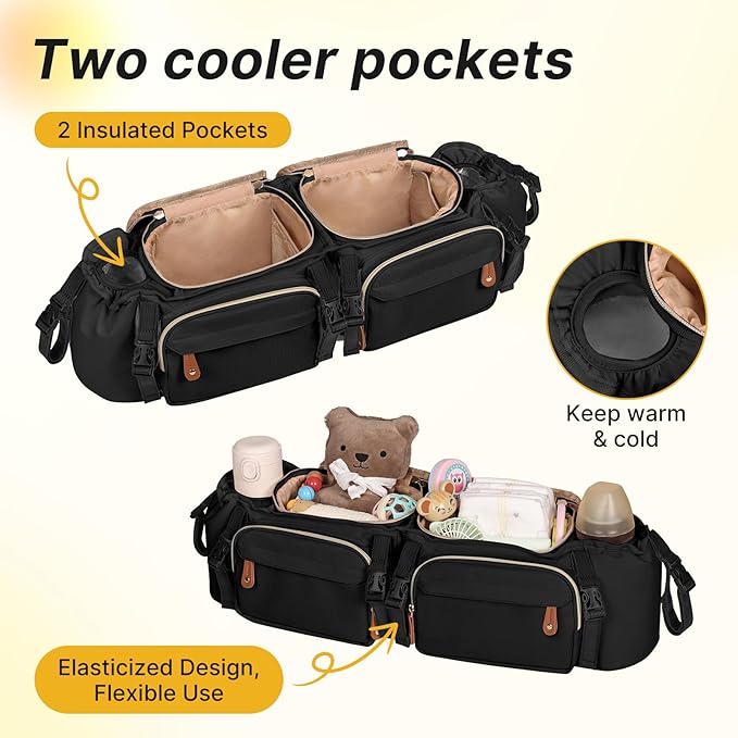 Double Stroller Organizer for Bob Duallie and Baby Jogger City Mini GT2 - Image 5