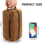 Ringsun Genuine Leather Toiletry Bag, Hanging Makeup Bag - Image 3