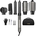 7MAGIC 6 in 1 Multi Hair Styler Dryer Brush, 110,000 RPM High-Speed, Negative Ionic, Fast Drying for Professional Blow Dry, Curling, Volumizing, Straightening and Styling, Silver