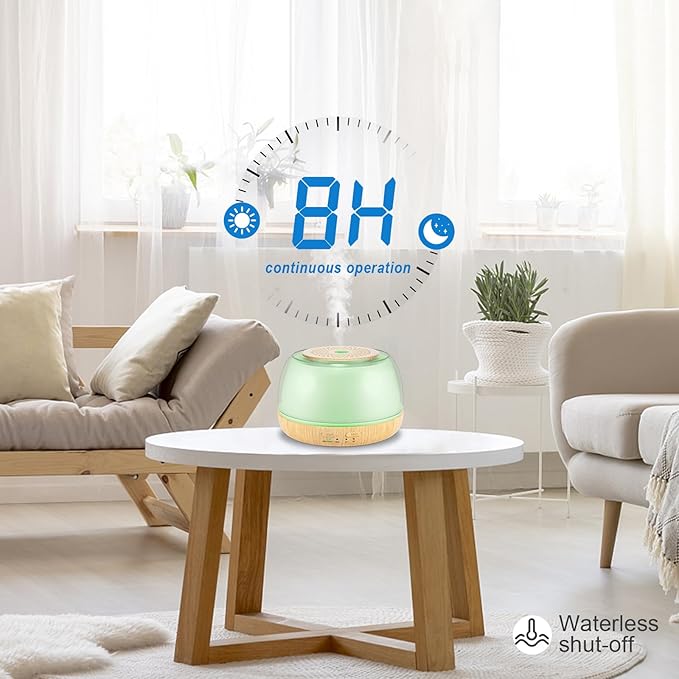 300ml Essential Oil Diffuser with Remote Control, 7-Color LED Lights, 4 Timer Modes, Quiet Ultrasonic Aromatherapy for Home, Office, Room, Small & Stylish Design