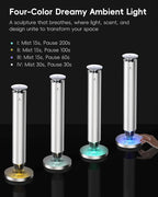 Waterless Scent Diffuser Starter Kit - 1500 Sq Ft Coverage, Alloy Atomization System,Mood Light,Smart Rechargeable Hotel Scent Diffuser, Including 120ml Essential Oil, for Home,Large Room,Spa,Silver