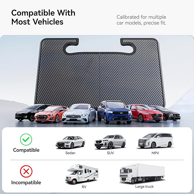 YONZEE 2-in-1 Car Steering Wheel Desk Tray & Car Seat Gap Filler Organizer – - Image 9