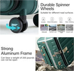 Hanke 24 Inch Checked Luggage Front Opening Rolling Suitcase Hard Sided Luggage - Image 6