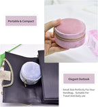 TAIMY Travel Jewelry Organizer, Small Round Velvet Travel Jewelry Case - Image 4