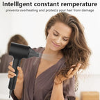 KARFUN Hair Dryer, 110000 RPM High-Speed Brushless Motor Fast Drying Blow Dryer, 57dB Low Noise Hair Dryer for Home or Travel, 3 Temps & 2 Speeds (Black)