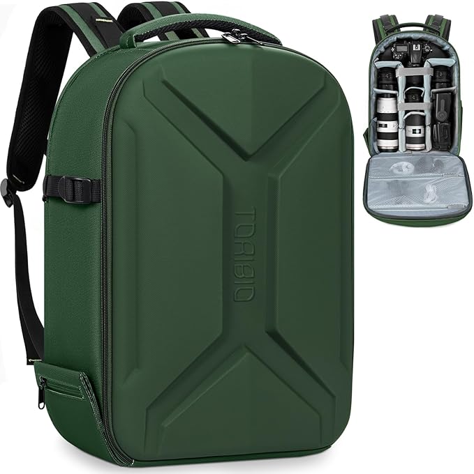 TORIBIO Camera Backpack, Hardshell DSLR Photography Camera Bag, Waterproof Hard by TORIBIO