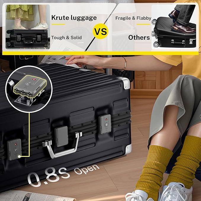 Krute Luggage 28 Inch Checked Suitcase - Image 4
