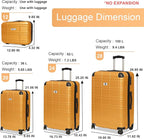 Luggage Sets 4 Piece, ABS PC Lightweight Suitcases - Image 6