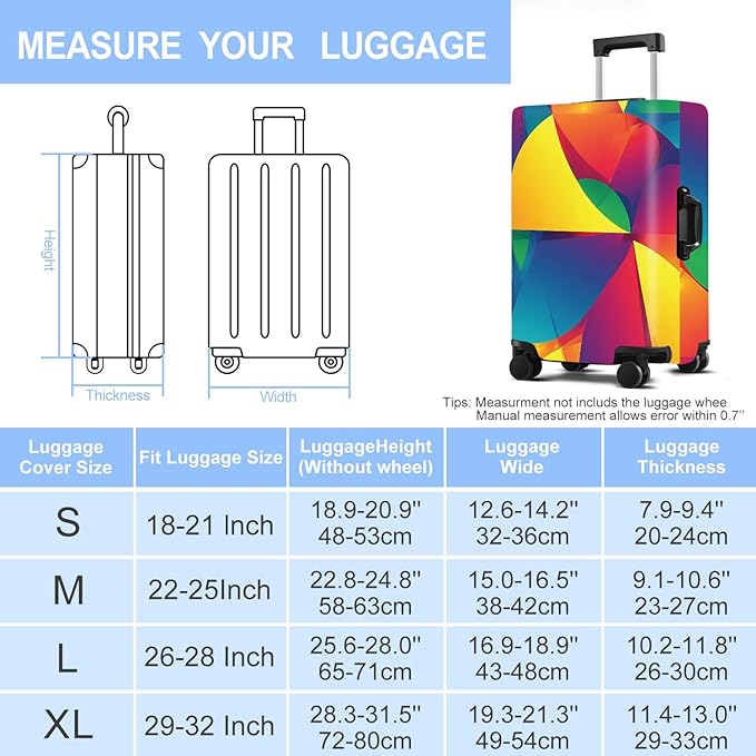 Luggage Cover Washable Suitcase Protector Anti-Scratch, Stretchable Fit - Image 6