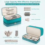 Travel Hair Dryer Case for Shark Flexstyle, Double-Layer Carrying Case for Shark Flex Style Blow Dryer, Portable Hair Tools Storage Organizer Bag for Shark Beauty Hairdryer Attchments (Teal Green)
