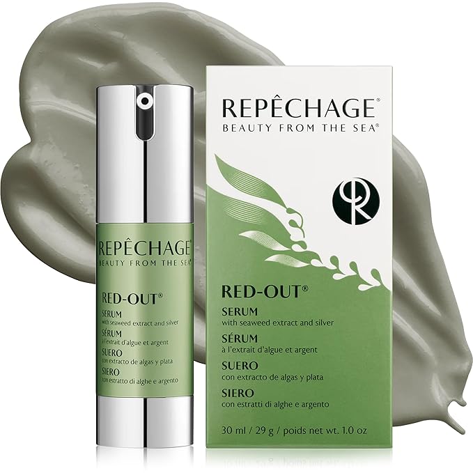 Repechage Red-Out Serum with Seaweed Extract, Silver & Hyaluronic Acid – Cooling, Lightweight Hydration Serum Moisturizer for Sensitive Skin – Non-Greasy & Quick Absorbing Formula, 1 fl oz (30 mL)