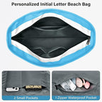Becokan Beach Bag Initial Beach Tote - Image 4