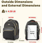Small Rolling Backpack for Women, Lightweight Travel Backpack - Image 3