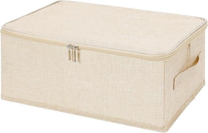 ANMINY 3PCS Storage Bins with Zipper Lids 13 Qt Lidded Fabric Storage Boxes - Image 2