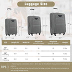 Merax Softside Luggage Set Softshell Lightweight 3 Piece Spinner Suitcase - Image 2