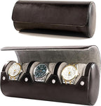MR.OKAY 3 Watch Travel Case- Classic Leather Watch Case by MR.OKAY