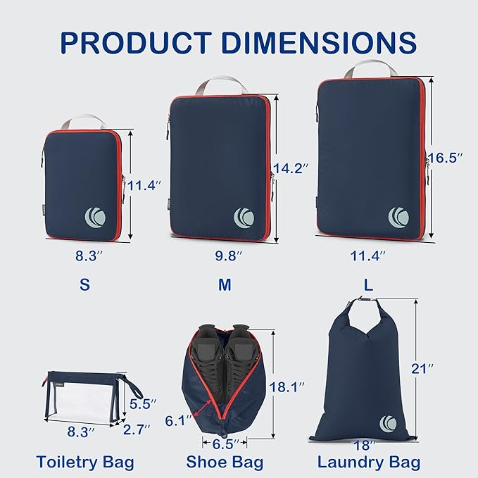 Cipway Compression Packing Cubes, Lightweight Travel Luggage Organizers - Image 4