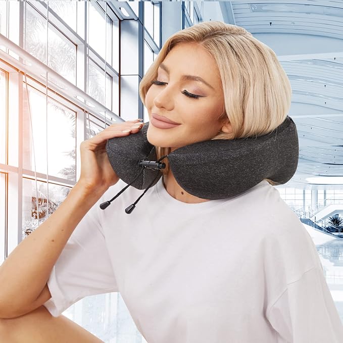 Travel Pillow, Best Memory Foam Neck Pillow Head Support Soft Pillow - Image 5