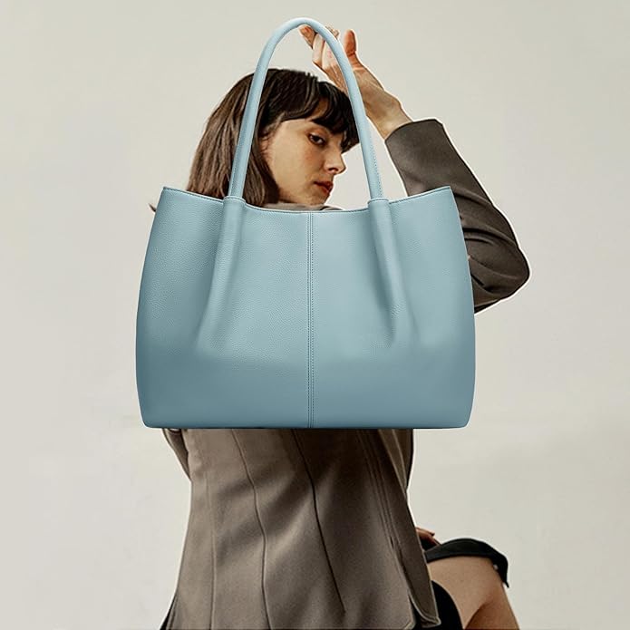 KKXIU Tote Bag for Women Vegan Leather Shoulder Purse Large Capacity Travel Bag - Image 4