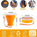 5Pcs Silicone Collapsible Cup for Travel, Reusable Folding Camping Cup Mug - Image 2