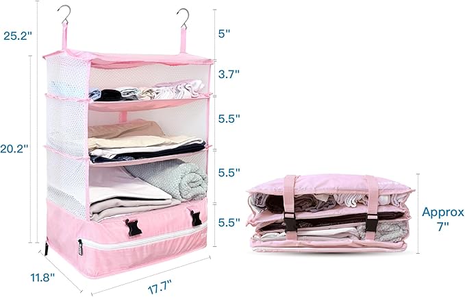 Grand Fusion Stow-N-Go Travel Luggage Organizer – Portable Hanging Travel - Image 5