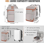 40L Travel Backpack with USB Charging Port, Water-Resistant Carry On Backpack - Image 6
