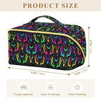 Makeup Organizer Bag, Bright Deer Skulls Travel Makeup Bags Makeup Vanity Case Large Capacity Rhombus Cosmetic Toiletry Bag for Girl Women Ladies
