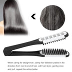 ZJchao Double-Sided Hair Straightening Clamp Brush - DIY Salon Hairdressing Styling Tool for Women and Men