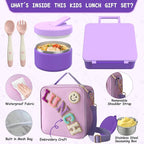 Kids Bento Lunch Box with 8oz Soup Thermo, Kids Leakproof Lunch Food Containers - Image 2