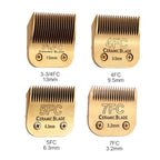 Professional Detachable Replacement Blades Set,Cut Length,Compatible with Andis AGC,BDC,BGC,MBG Series/Oster Classic 76/Star-Teq/Power-Teq/A5 Clipper (7PACK) Golden