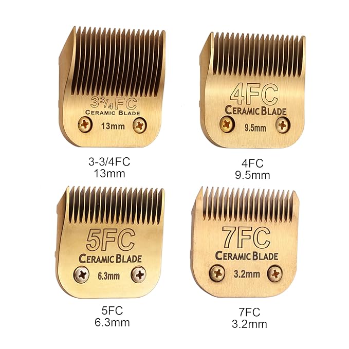 5 Pack Professional Detachable Replacement Blades Set,Compatible with Andis AGC,BDC,BGC,MBG Series/Oster Classic 76/Star-Teq/Power-Teq/A5 Clipper Cut Length（1/16-1/8inch) Golden