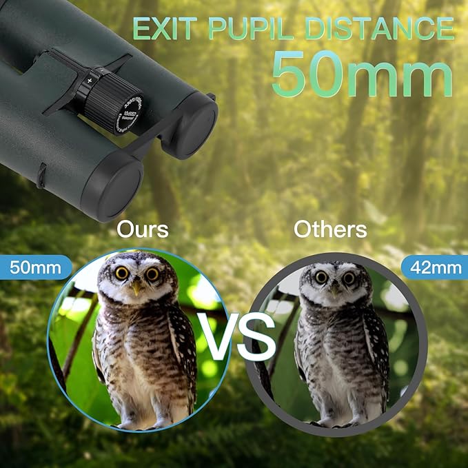 10x50ED Compact Binoculars for Adults – High-Powered BAK4 Prisms, Diamond White - Image 4