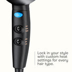 INFINITI PRO CONAIR Travel Hair Dryer, 1600W Mighty Mini Compact Blow Dryer with Concentrator Attachment, Lightweight Professional AC Motor for Fast Drying, 3 Heat & 2 Speed Settings, Black