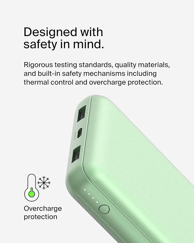 Belkin Portable Charger, USB-C Power Bank 20000 mAh w/ 2X USB-A Ports, 15W - Image 10