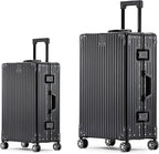 Metal All Aluminum Carry-on Luggage TSA Customs Lock Zipperless Silent Rotary by XZSP+AISU