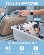 BAGSMART Clear Toiletry Bag, 2 Packs TSA Approved Water Resistant Quart Size - Image 3