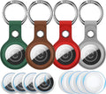 RFUNGUANGO Airtags Holder Keychain Keyring, 4 Pack Leather Case Cover by RFUNGUANGO