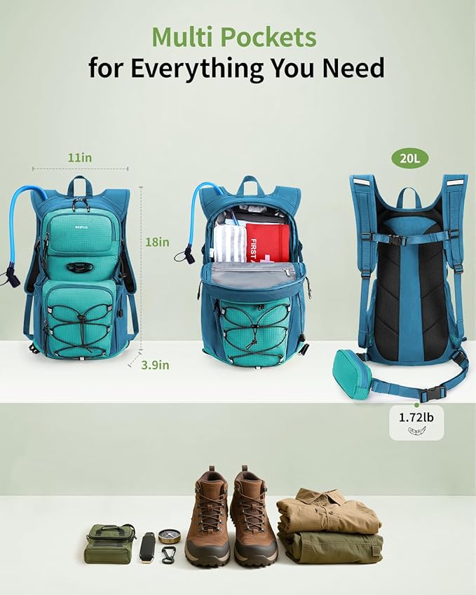 ECOHUB Hydration Backpack for Men Women, 20L Lightweight Hiking Daypack Cycling - Image 4