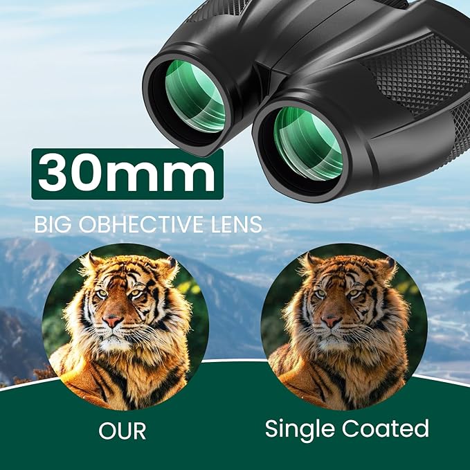 12x30 Compact Binoculars for Adults and Kids, High Power Lightweight Small - Image 2