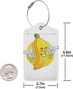 2 Packs Cute Banana Pattern Leather Luggage Tags Novelty Funny Cartoon Suitcase - Image 4