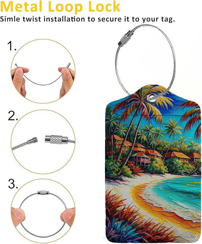 Seaside Town 2-Pcs Premium Leather Tags - Image 3