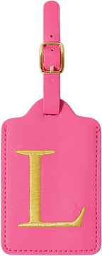 Personalized Initial Luggage Tag, Rose Red Leather, Cute Luggage Tags - Image 9