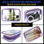 16 Pieces Clear Makeup Bag PVC Zippered Clear Toiletry Carry Pouch Portable - Image 6