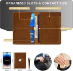 Passport Holder for Men and Women Travel, Real Leather Passport Wallet - Image 5