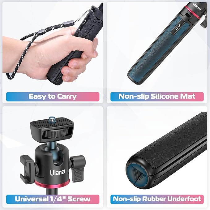 ULANZI MT-73 Extension Pole Tripod, Mini Selfie Stick Tripod Stand Handle Grip - Image 6