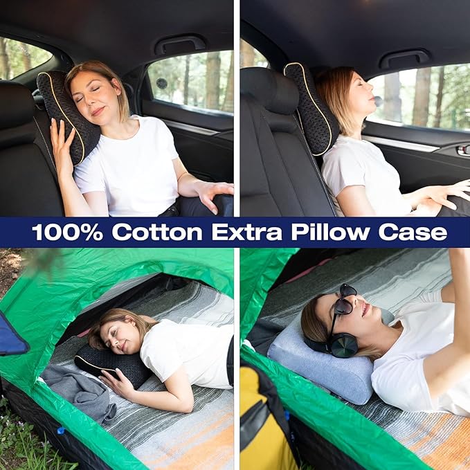 Travel & Camping Comfortable Memory Foam Pillow – Easy to Carry Portable Bag – - Image 4