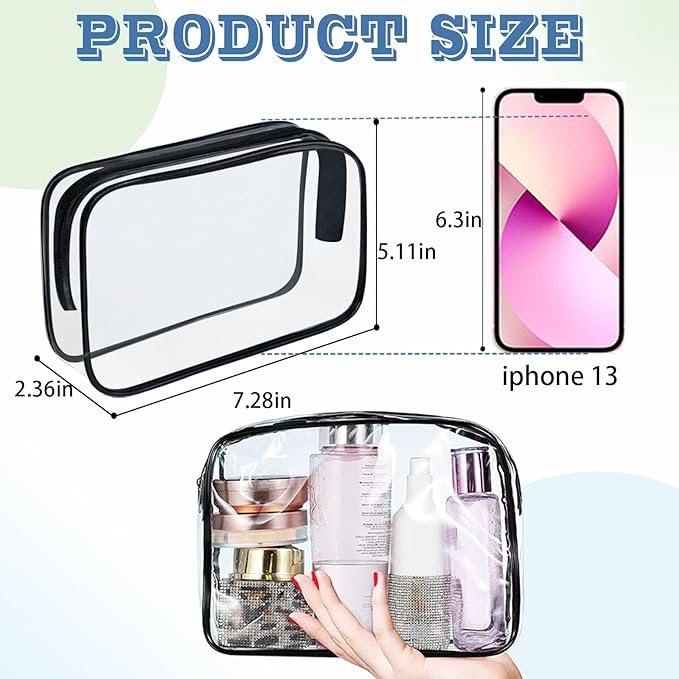16 Pieces Clear Makeup Bags Bulk, TSA Approved Toiletry Bag - Image 2